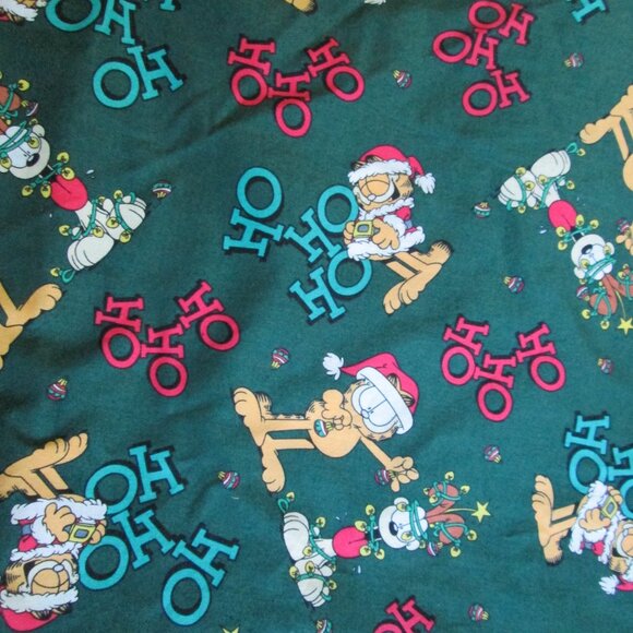 Garfield Christmas Fabric Lot of 3 Pieces  HO HO HO - Picture 2 of 5